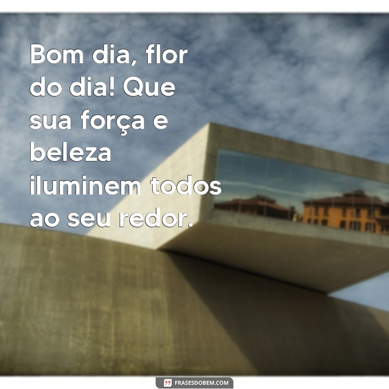 bom dia, flor do dia para homem Bom dia, flor do dia! Que sua força e beleza iluminem todos ao seu redor.