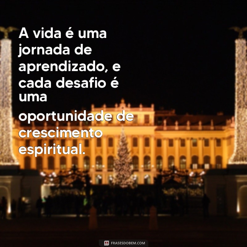 mensagem de otimismo espirita A vida é uma jornada de aprendizado, e cada desafio é uma oportunidade de crescimento espiritual.