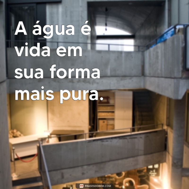 frases curtas sobre a água A água é vida em sua forma mais pura.