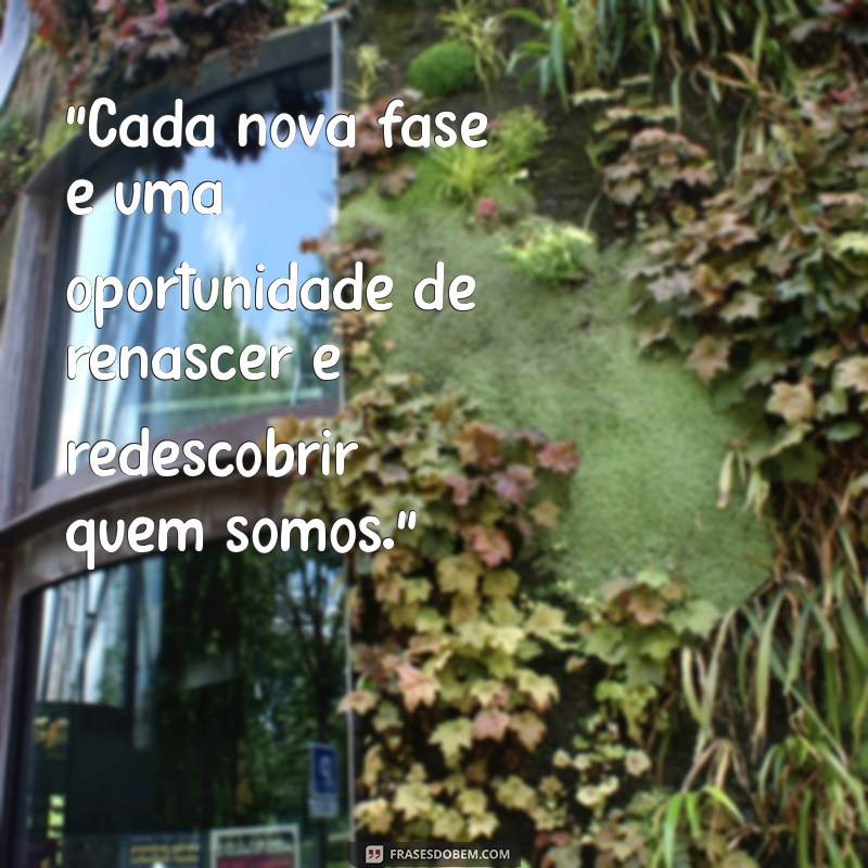 frases sobre nova fase 