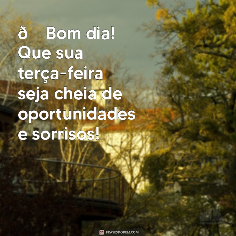 mensagem de bom dia para whatsapp terça-feira 🌞 Bom dia! Que sua terça-feira seja cheia de oportunidades e sorrisos!