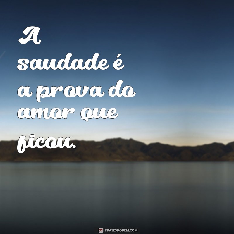 saudades do meu amor frases curtas A saudade é a prova do amor que ficou.