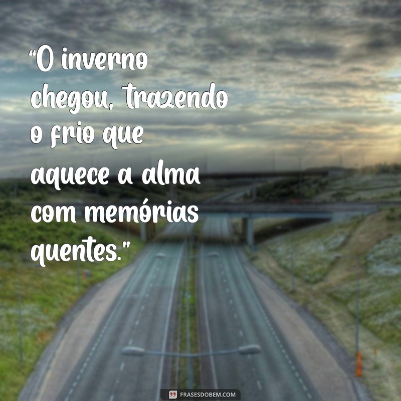 msg de frio “O inverno chegou, trazendo o frio que aquece a alma com memórias quentes.”