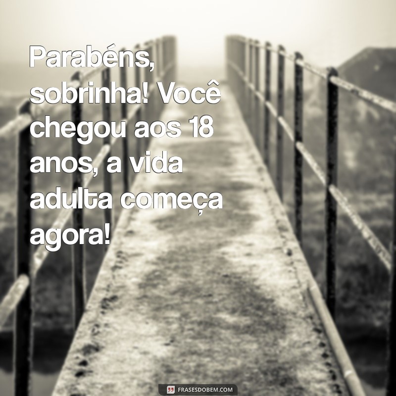 parabéns 18 anos sobrinha Parabéns, sobrinha! Você chegou aos 18 anos, a vida adulta começa agora!