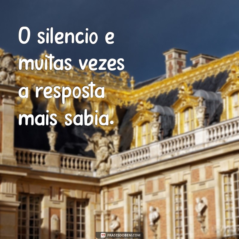 frases pequenas de reflexão O silêncio é muitas vezes a resposta mais sábia.