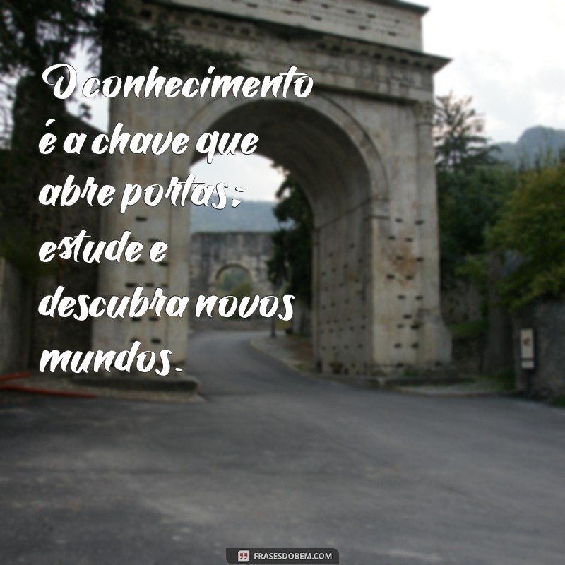 frases de motivação para estudo O conhecimento é a chave que abre portas; estude e descubra novos mundos.