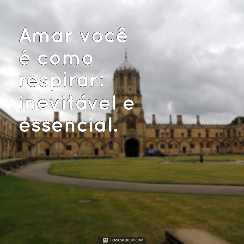 amor de fã Amar você é como respirar: inevitável e essencial.