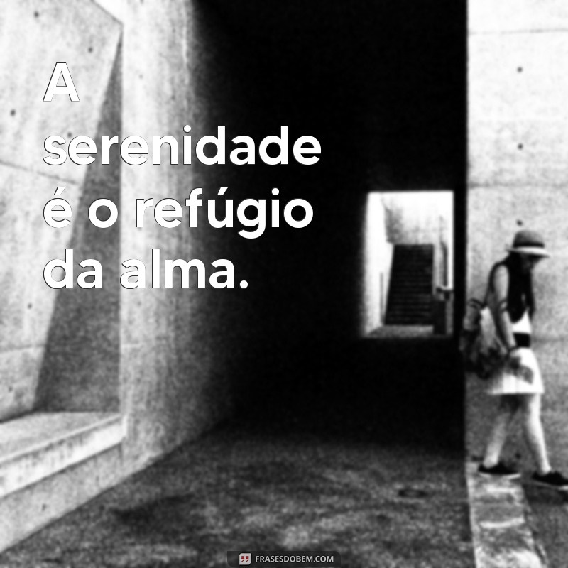 frases calma A serenidade é o refúgio da alma.