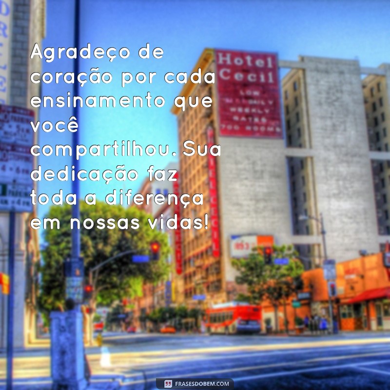 mensagem de agradecimento para catequista de primeira eucaristia Agradeço de coração por cada ensinamento que você compartilhou. Sua dedicação faz toda a diferença em nossas vidas!