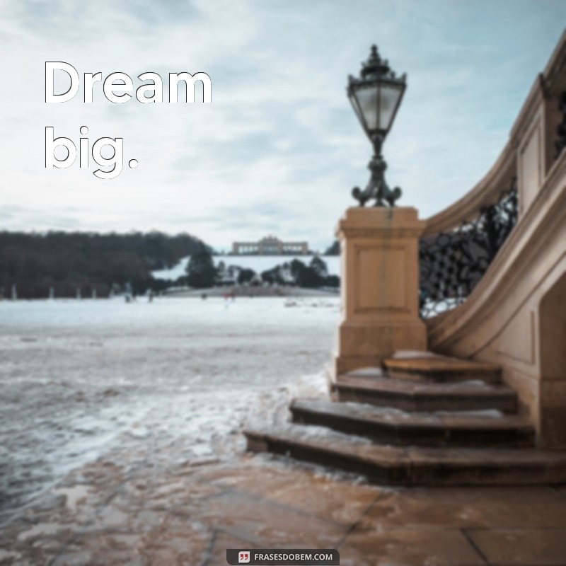 frases em inglês curtas Dream big.