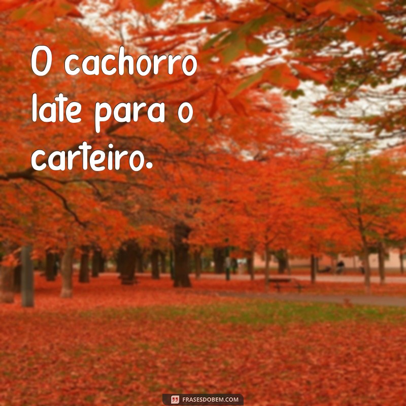 ditado de frases 1 ano O cachorro late para o carteiro.