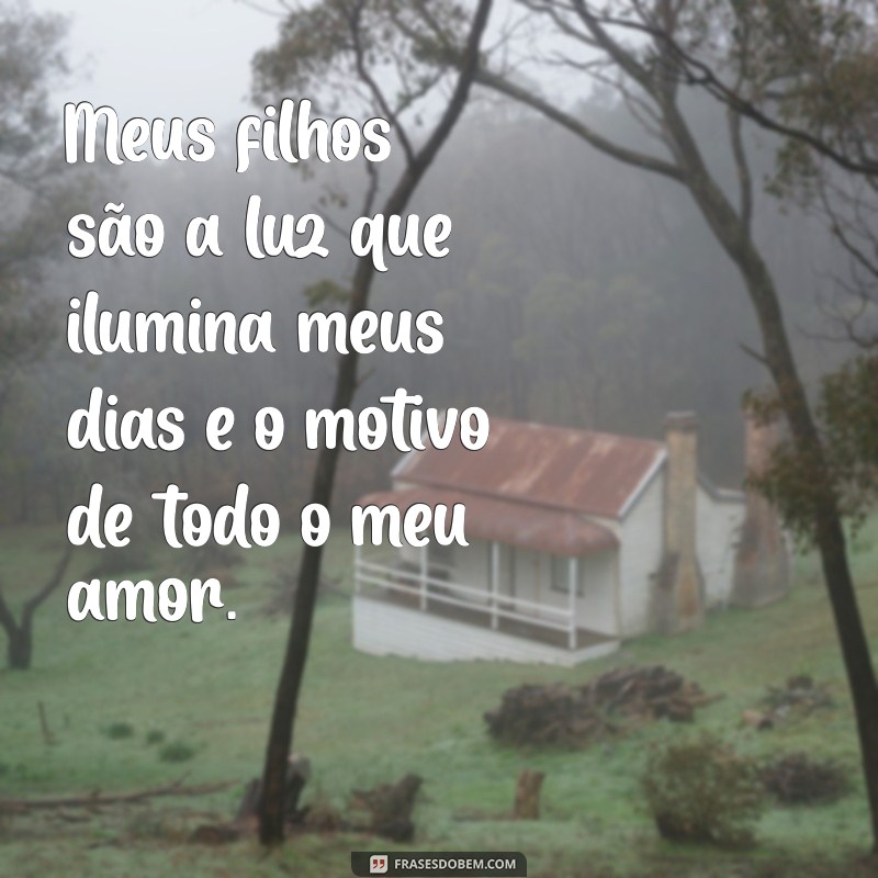 meus filhos frases Meus filhos são a luz que ilumina meus dias e o motivo de todo o meu amor.