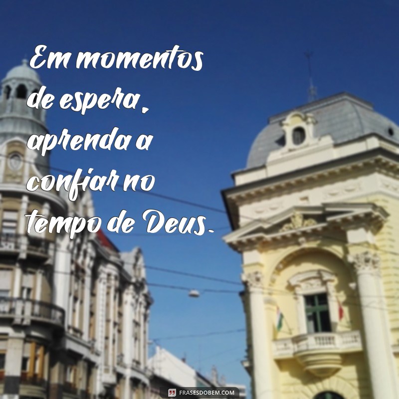 Entendendo o Tempo de Deus: Reflexões sobre Espera e Propósito 