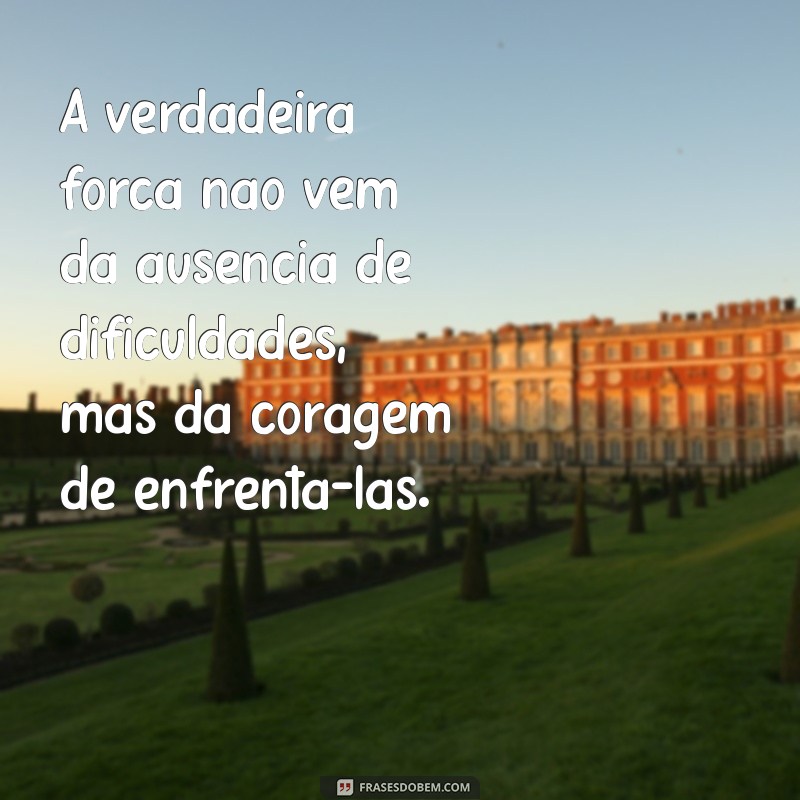 frases de resistencia A verdadeira força não vem da ausência de dificuldades, mas da coragem de enfrentá-las.