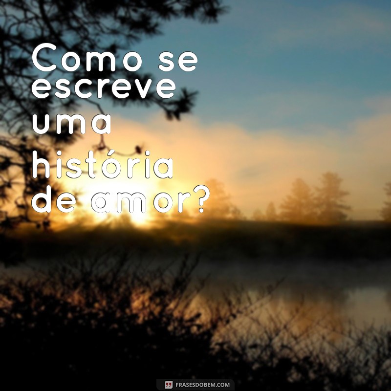 como se escreve uma frases Como se escreve uma história de amor?