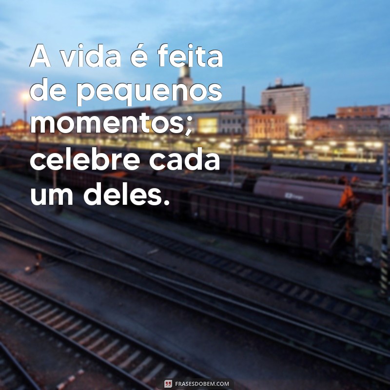 frases de vida leve e feliz A vida é feita de pequenos momentos; celebre cada um deles.