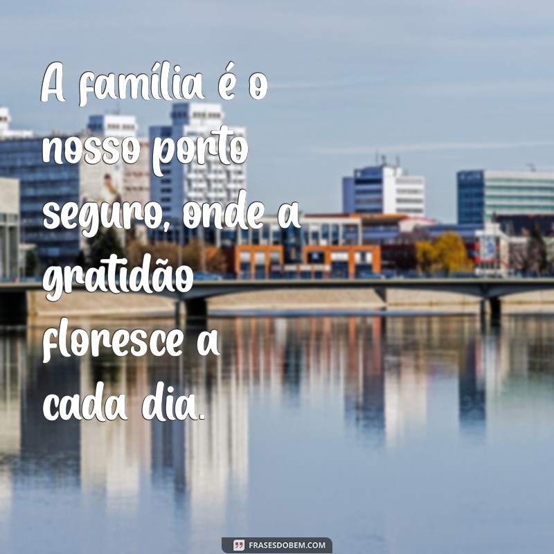 frases de gratidão a família A família é o nosso porto seguro, onde a gratidão floresce a cada dia.