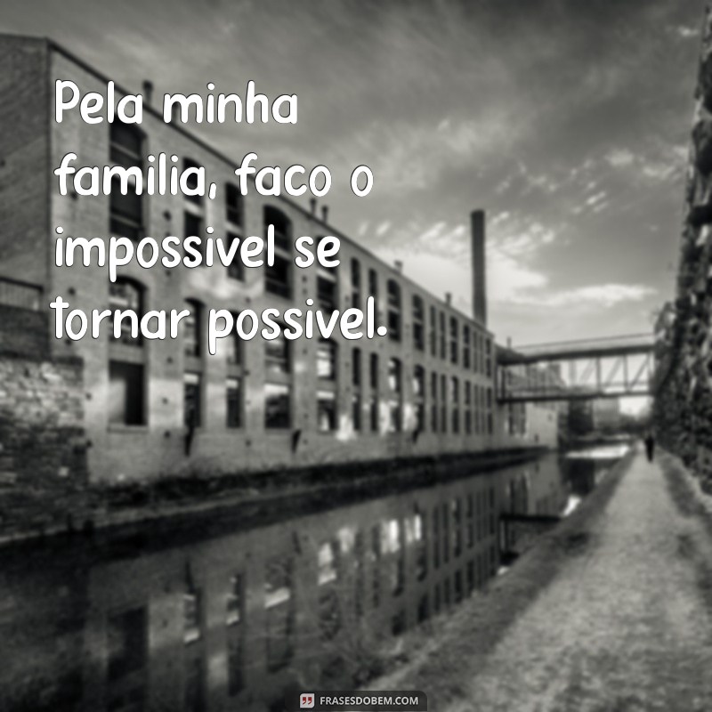 pela minha família Pela minha família, faço o impossível se tornar possível.