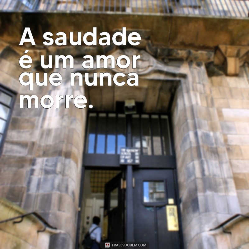 frases do luto A saudade é um amor que nunca morre.