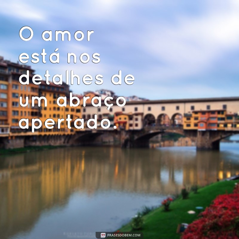 frases o amor está nos detalhes O amor está nos detalhes de um abraço apertado.