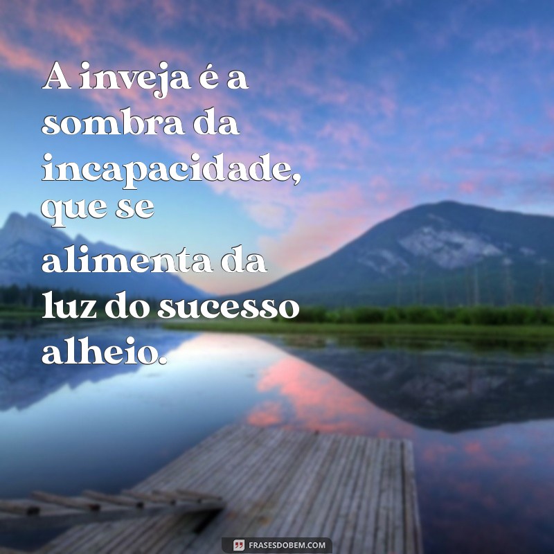 frases inveja é falta de capacidade A inveja é a sombra da incapacidade, que se alimenta da luz do sucesso alheio.