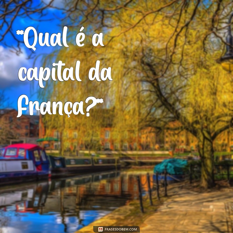 perguntas faceis com resposta **Qual é a capital da França?**