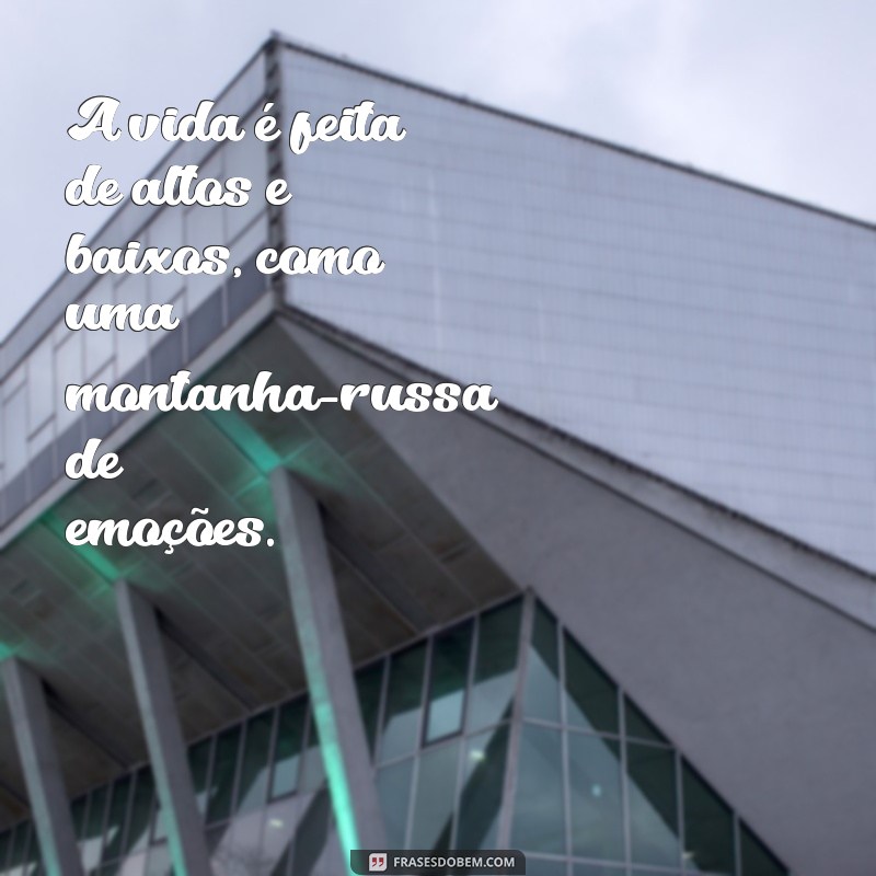 a vida é feita de altos e baixos A vida é feita de altos e baixos, como uma montanha-russa de emoções.