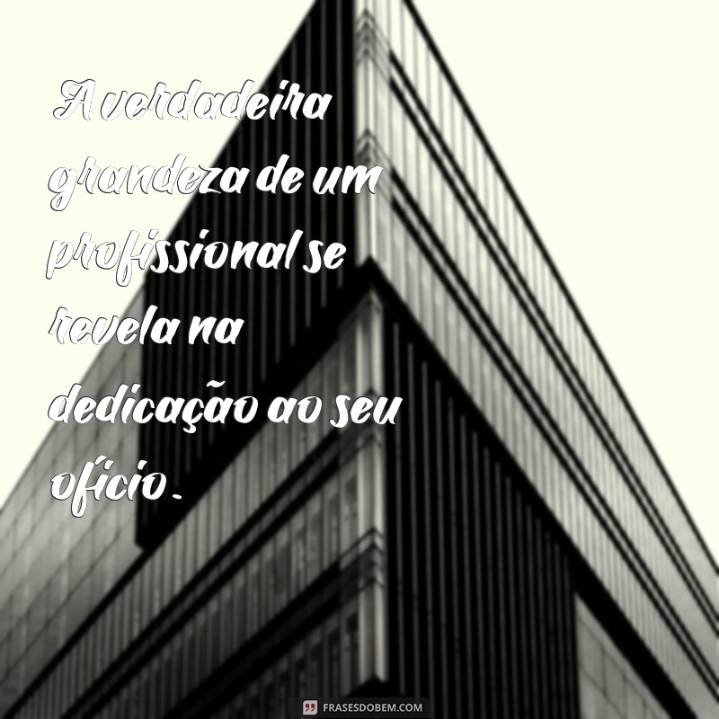 frases sobre profissional A verdadeira grandeza de um profissional se revela na dedicação ao seu ofício.