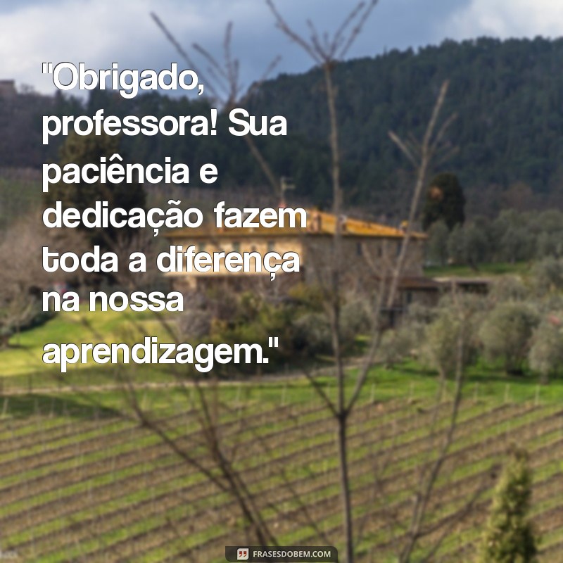 mensagem de agradecimento para a professora 