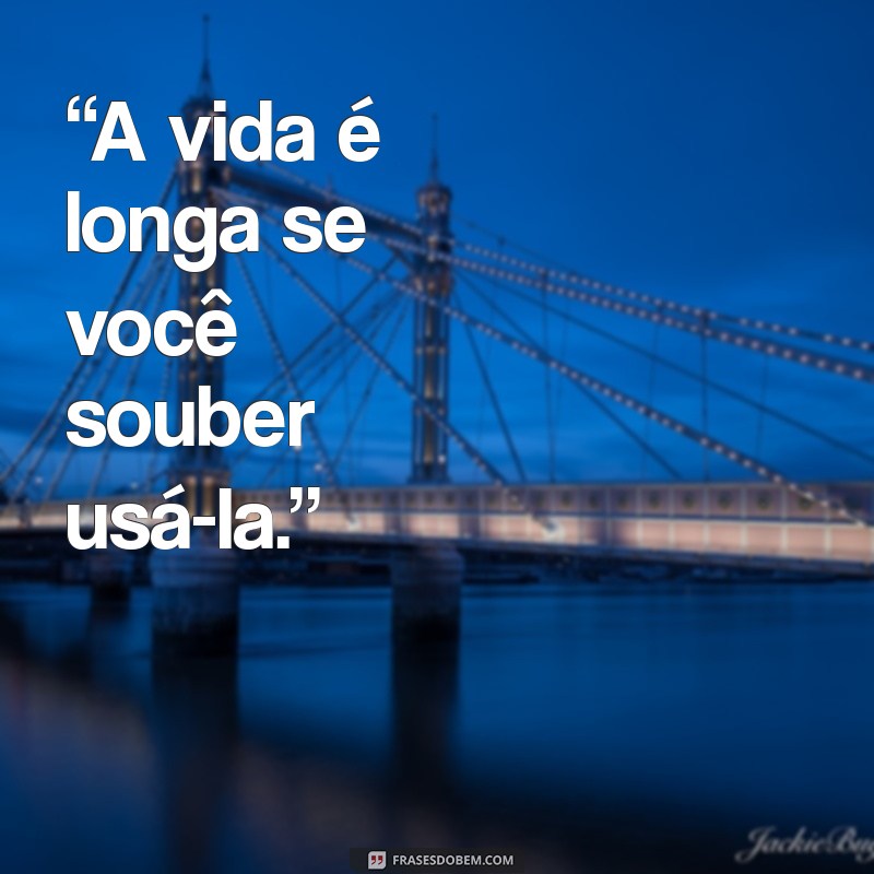 seneca frases “A vida é longa se você souber usá-la.”