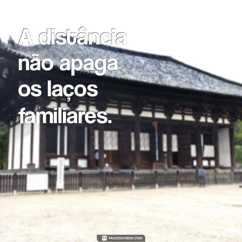 família distante frases curtas A distância não apaga os laços familiares.