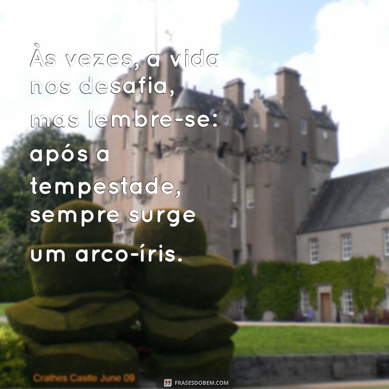 msg de conforto Às vezes, a vida nos desafia, mas lembre-se: após a tempestade, sempre surge um arco-íris.