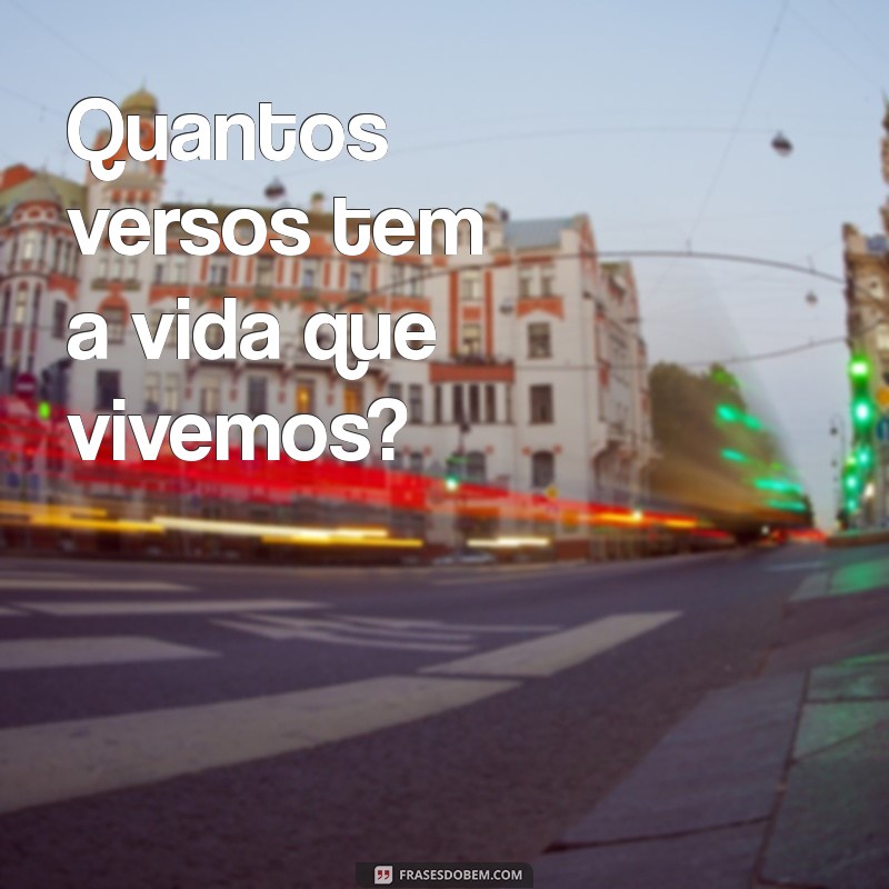 quantos versos tem Quantos versos tem a vida que vivemos?