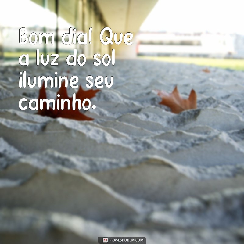 bom dia palavras Bom dia! Que a luz do sol ilumine seu caminho.