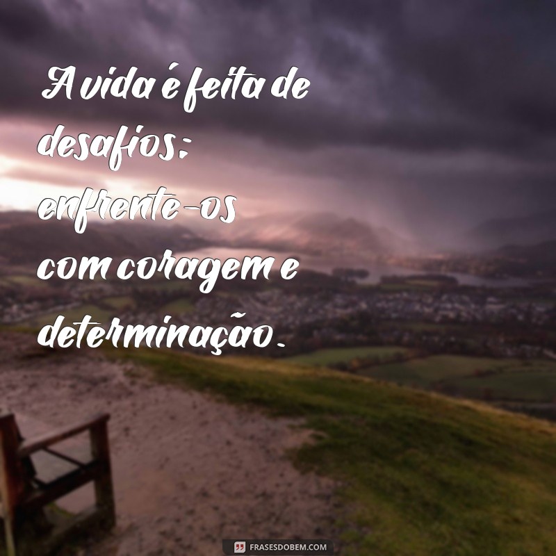 frases forte da vida A vida é feita de desafios; enfrente-os com coragem e determinação.