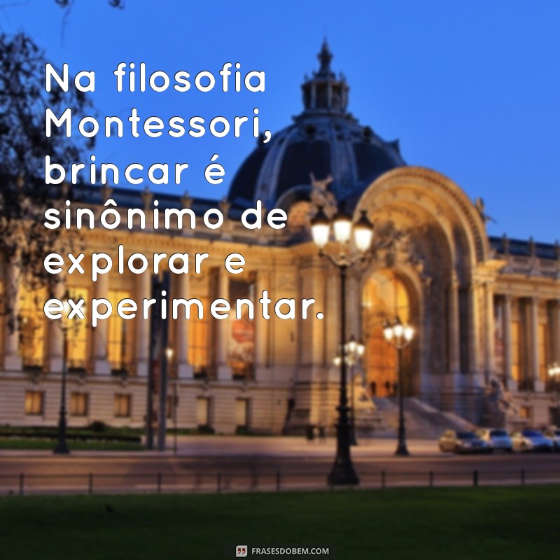 Descubra Frases Inspiradoras sobre Brincadeiras no Método Montessori 