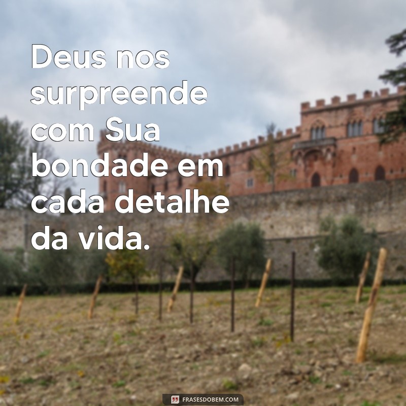 frases deus nos surpreende Deus nos surpreende com Sua bondade em cada detalhe da vida.