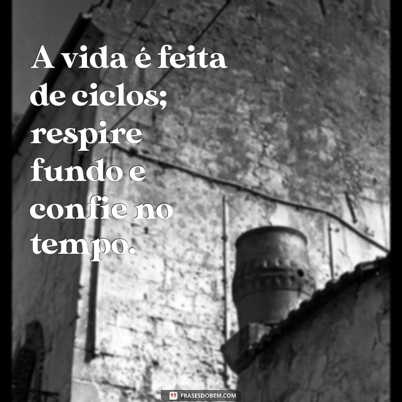 msg de calma e paciencia A vida é feita de ciclos; respire fundo e confie no tempo.