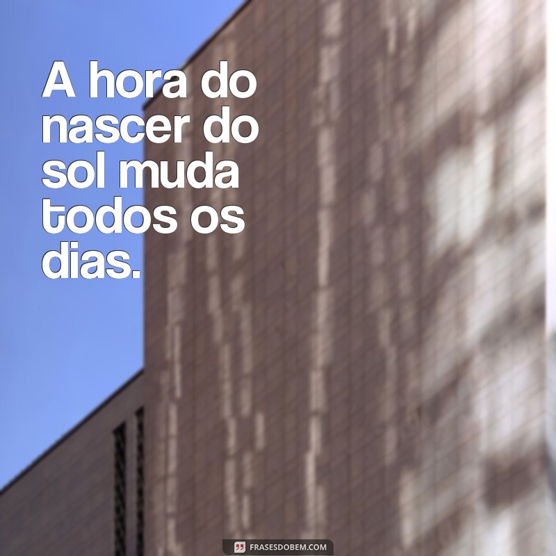 Descubra as frases para saber a hora exata do nascer do sol hoje 