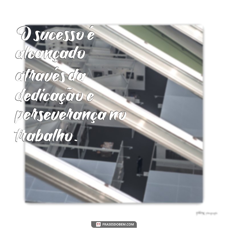 frases profissionais de sucesso O sucesso é alcançado através da dedicação e perseverança no trabalho.