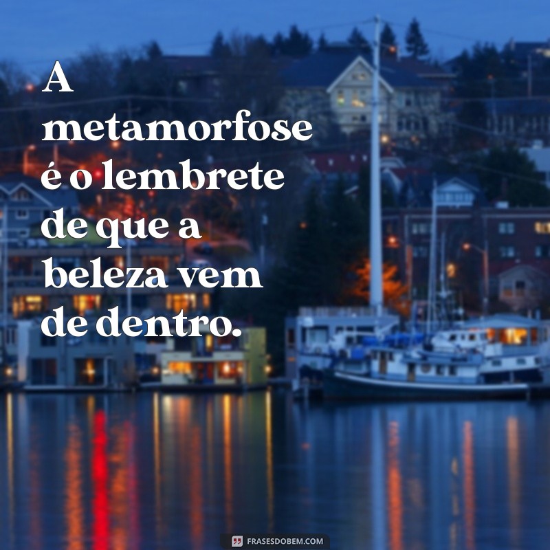 frases borboleta metamorfose A metamorfose é o lembrete de que a beleza vem de dentro.