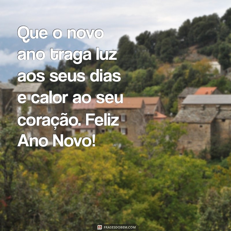 frases para desejar feliz ano novo Que o novo ano traga luz aos seus dias e calor ao seu coração. Feliz Ano Novo!