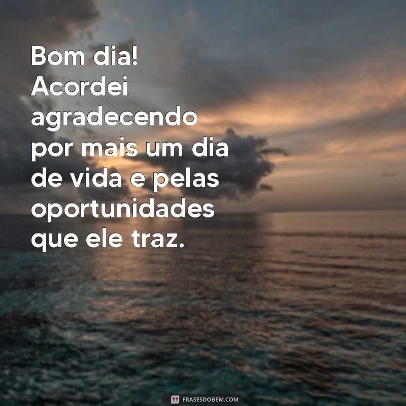 momentos de gratidão bom dia Bom dia! Acordei agradecendo por mais um dia de vida e pelas oportunidades que ele traz.