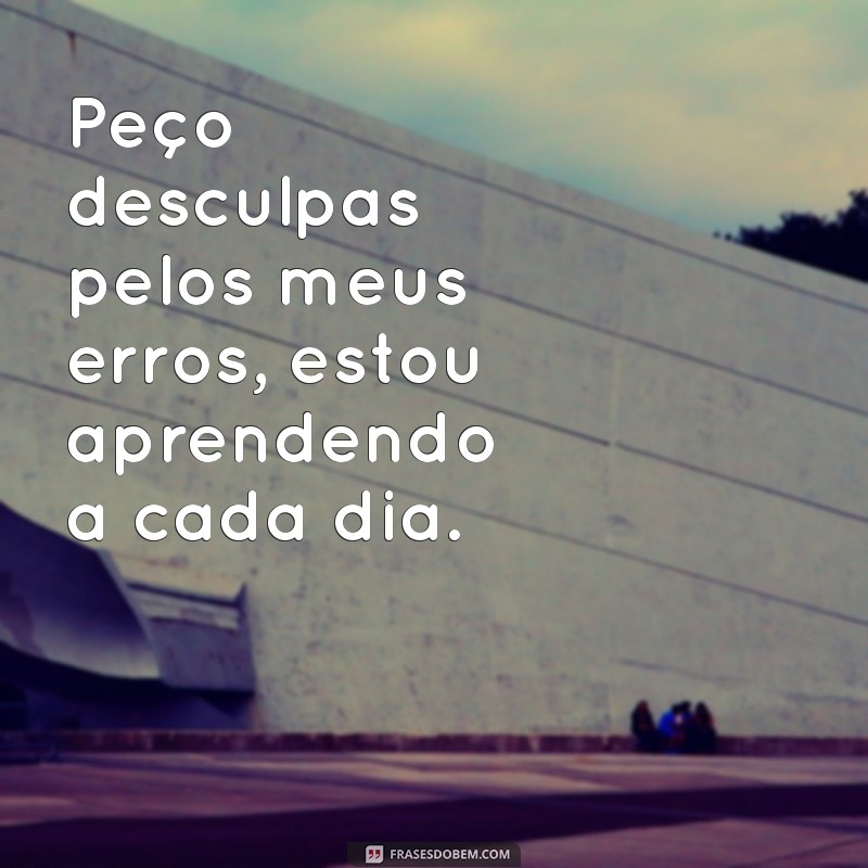 desculpa pelos meus erros Peço desculpas pelos meus erros, estou aprendendo a cada dia.