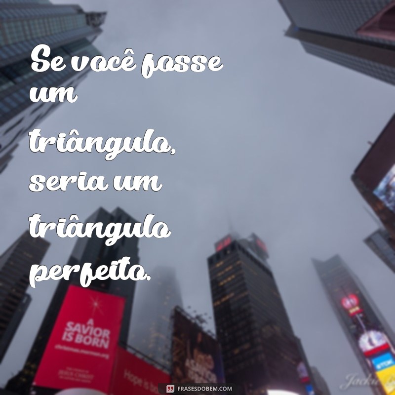 elogios em forma de cantada Se você fosse um triângulo, seria um triângulo perfeito.