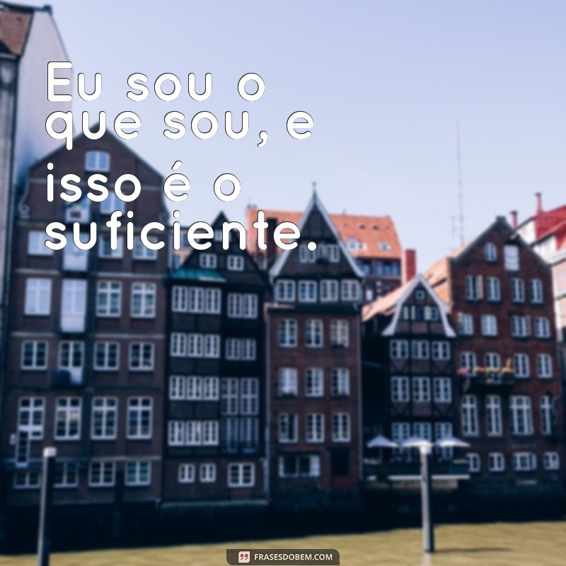 eu sou oque sou Eu sou o que sou, e isso é o suficiente.