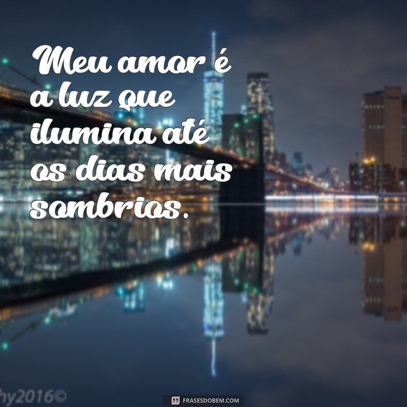 frases com meu amor Meu amor é a luz que ilumina até os dias mais sombrios.