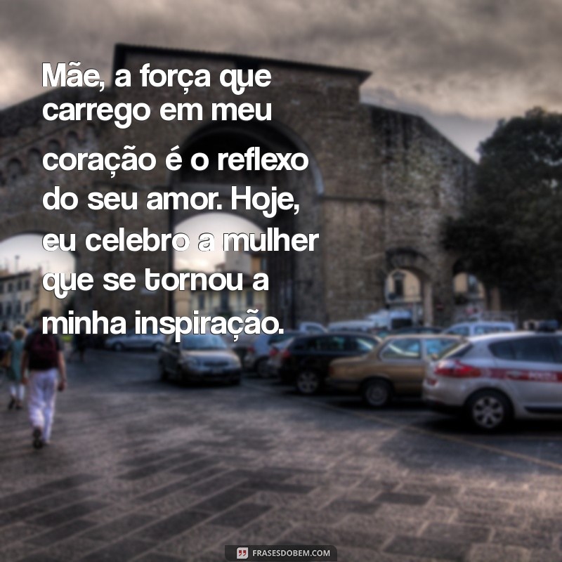 mensagem dia das mães emocionante para mim mesma Mãe, a força que carrego em meu coração é o reflexo do seu amor. Hoje, eu celebro a mulher que se tornou a minha inspiração.