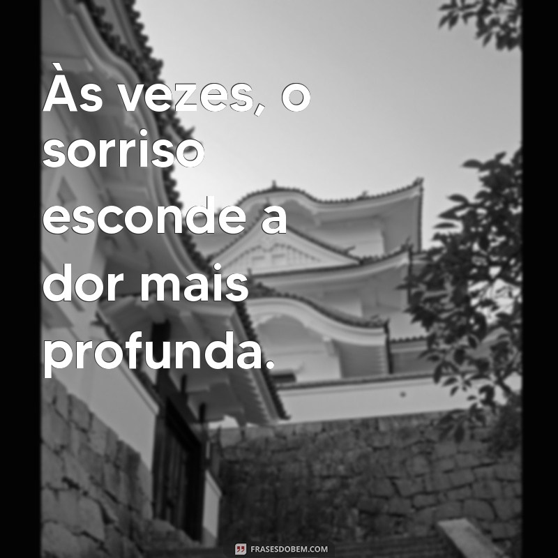 frases triste para whatsapp Às vezes, o sorriso esconde a dor mais profunda.