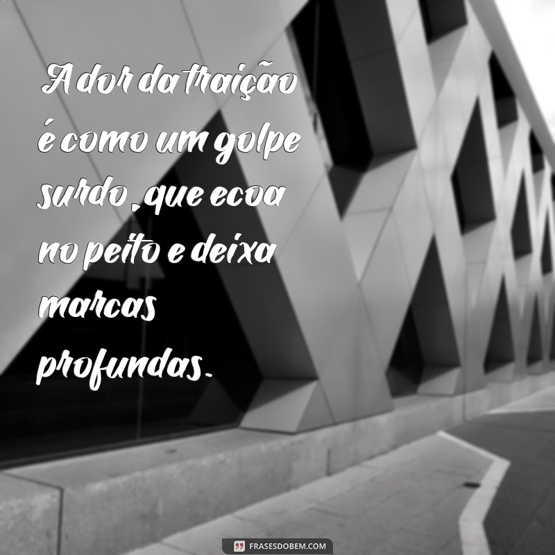 dor da traição A dor da traição é como um golpe surdo, que ecoa no peito e deixa marcas profundas.